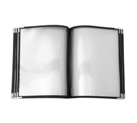 IMIKEYA Couvertures de menus de restaurant : classeur de menus en PVC transparent avec bord cousu blanc, carnet à feuilles mobiles remplaçable pour restaurant de style occidental