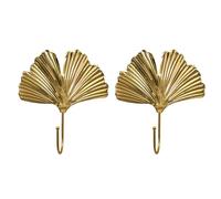 IMIKEYA Crochets Muraux en Fer Forme de Feuille Or 2 Pièces Suspendre Murale et Rangement Confortable Salon ou Chambre Fille Style Nordique Élégant