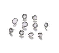 IMIKEYA de Boucles D'oreilles Ensemble de 5 Paires Vintage pour Femmes Pierre D'opale Boucles D'oreilles en Alliage Argenté pour Cérémonie de Remise de Prix