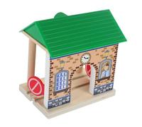 IMIKEYA de Gare décoratif Voie ferrée Trains de Station de Jeu modèle de Station de Simulation de Gare pour Les Enfants modèle de de Bricolage de Bois