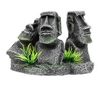 IMIKEYA Décor Résine Aquarium Statue Moaï Ile de Pâques Accessoire Tortue Réservoir Cachette Poissons Ornement Créatif pour Aquarium et Bassin