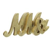IMIKEYA Décoration de Table Mariage en Bois Mr Mrs Pailleté Or Panneau Lettres Bois Compact pour Fête Saint-Valentin Centre de Table Vintage pour Anniversaires et Cérémonies
