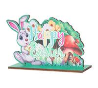 IMIKEYA décoration d'oeuf œufs de pâques Easter Eggs œuf de pâques décorations Artisanat de Pâques décoration de Table avec Un Lapin de Pâques décoration de fête de Pâques en Bois