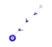 IMIKEYA Décoration Murale Suspendue Trois Oiseaux et Pendentif Œil Bleu en Alliage et Émail, Protection Contre la Malchance pour Bureau ou Cadeau