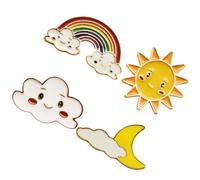 IMIKEYA Décoratives en Alliage Motifs Soleil, Lune, Nuage et Arc-en-ciel 4 Pièces Accessoires Élégants pour Plusieurs styles Mariages et Nombreuses Fêtes Plusieurs styles