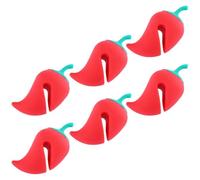 IMIKEYA Dispositif Anti-débordement Facile à Utiliser en Plastique de Casserole Rouge Forme Piment, Lot de 6 Pièces Petit Lève-couvercle Pratique Cuisine