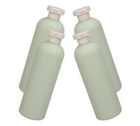 IMIKEYA Distributeur de Shampoing et D'après-shampoing Rechargeable 400ml Vert en Plastique, Lot de 4 Pièces Portable Design Élégant Vie Quotidienne Voyages