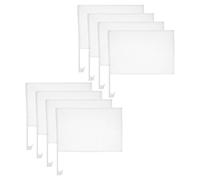 IMIKEYA Drapeaux Blancs avec Mât en Polyester et Plastique pour Voiture Résistants aux Intempéries Lot de 8 pour Décorer Fenêtre Lors de Défilés Sportifs