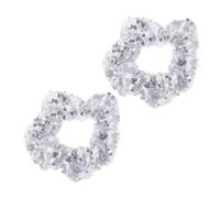 IMIKEYA Élastiques à Cheveux à Paillettes De Noël 2 Pièces Taille Unique Fluorescents Couleur Argentée Accessoires Cheveux Féminins Pour Fête Et Usage Quotidien