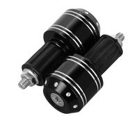 IMIKEYA Embouts de Guidon Moto Hors-Piste Noirs Bandes Blanches à Points, Bouchons Anti-Vibrations, Paire D’Accessoires de Protection pour Guidon de Moto Hors-Piste