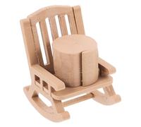 IMIKEYA Ensemble de 2 mini chaises à bascule et table à souches en bois miniatures pour maison de poupée, décoration extérieure de jardin féérique, petit patio et chambre à coucher