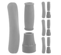 IMIKEYA Ensemble de 4 Accessoires pour Béquilles Gris Clair Comprenant Coussinets sous Aisselle Rembourrés Respirants Embouts en Caoutchouc Antidérapants et Protections Réglables - Kit