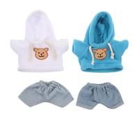 IMIKEYA Ensemble de 4 Vêtements pour Peluches Pantalon en Jean Et Sweat à Capuche pour Ours en Peluche de 20 Cm - Kit de Vêtements à Faire Soi-même pour Peluches - Accessoires pour Habiller Les