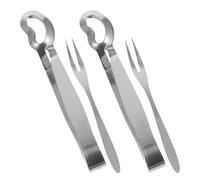 IMIKEYA Ensemble et Compatibles Lave-vaisselle 4pcs de Pinces à Escargots et Fourchette Escargot en Acier Inoxydable Argenté Faciles à Nettoyer Ustensiles Cuisine pour Fruits de Mer