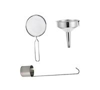IMIKEYA Entonnoir à Huile Multifonction Inox 8 Cm Louche 25 Ml Tamis Fil De Fer Inox Résistant à L’usure, Compact Et Réutilisable, Accessoire La Cuisine Pour Vin, Sauces Et Flacons, Kit 3 Pièces
