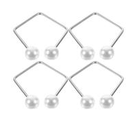IMIKEYA Entraîneur pour Fossettes Faciales 4 Pièces en Titane et Perles Blanches Appareil D’Exercice pour Joues Créateur de Fossettes Métalliques Outil de Tonification Visage Mixte