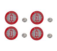 IMIKEYA Épingle Décorative Légère en Alliage Rouge 4pcs, Badge Vacciné Réutilisable pour Prévention Épidémie, Accessoire Original pour Vêtements