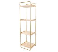 IMIKEYA Étagère Murale Dorée sans Percer en Fer et Bois Plusieurs Couches pour Rangement et Décoration Murale la Chambre Salon