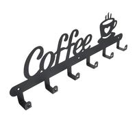 IMIKEYA Étagère tasse, Porte-tasse mural, Support de rangement mural en fer noir, 1 Set, pour, design thème café créatif, 43.5X14Cm