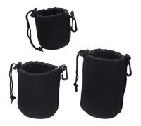 IMIKEYA Étui pour Objectif Appareil Photo Lot de 3 en Néoprène Rembourré Tailles Grosse Moyenne et Petite Paquet de Rangement Étanche et pour Activités en Extérieur et Protection