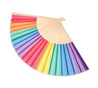 IMIKEYA Éventail Pliable Arc-en-ciel 21 Cm En Bambou Coloré, Ventilateur Portable En Tissu, Accessoire Festive Pour Célébrations Lgbtq, Mariages Et Décorations, Présent Unique