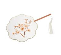IMIKEYA Éventail Rond Brodé à Main Style Chinois Traditionnel Accessoire de Danse et Mariage Ventilateur Floral Portable pour Fête