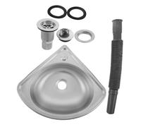 IMIKEYA Évier d'angle pour Camping-Car en Acier Inoxydable, Petit Modèle Simple Ultra-Compact, Lavabo Multifonction Cuisine et Salle de Bain, Usage Mobile et Installation Style Aléatoire