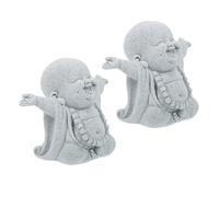 IMIKEYA Figure de Bouddha en Pierre de Sable Verte, Lot de 2