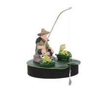 IMIKEYA Figurine de Pêcheur Flottante pour Aquarium, Décor Asiatique Zen