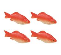 IMIKEYA Figurine de Poisson Simulé Réaliste 4 Pièces en Écume | Rouge, Forme de Poisson, Léger et Solide, pour Aquarium et Décoration, Lot de 4