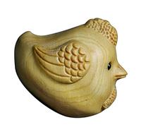 IMIKEYA Figurine de Poussin Décoratif en Bois de Cèdre Sauvage, Sculpture Artisanale, Petite Décoration de Bureau, Ornement en Bois Naturel, Objet Décoratif pour Maison et Bureau