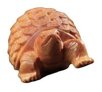 IMIKEYA Figurine de Tortue Sculpture Artisanale Solide Vintage Décorative en Bois Apportant Richesse et Style Rustique pour Bureau et Mur