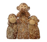 IMIKEYA Figurines de Singes en Céramique Ne Rien Voir Ne Rien Entendre Lot de 3 Pièces Décoratives Finition Lisse Blanche Décoration Intérieure pour Salon Bureau et Chambre