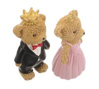 IMIKEYA Figurines Décoration Romantique pour Résine Mariage D'ours Saint-valentin de Table et Gâteau, pour L'accueil des Invités