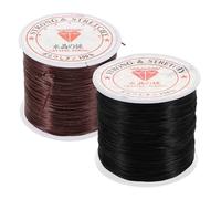 IMIKEYA Fil Élastique Plat 06 MM pour Extensions de Cheveux et Tresses - Fil Résistant à L’Abrasion Multi-Usage pour Bracelets et Perles - Lot de 2 Rouleaux Coiffure et Création DIY