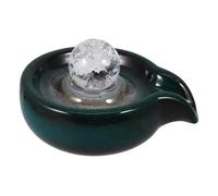 IMIKEYA Fontaine Cascade Alimentation en Céramique Décorative pour Jardin et Cour, Sortie d'eau Boule Cristal Vert Paon, Accessoire Fontaine à Circulation d'eau, Décor Extérieur Paisible