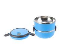IMIKEYA Gamelle de Voyage pour Chien en Acier Inoxydable 1400ml, Double Couche Étanche avec Poignée Invisible, Bol Portable Compact pour Animaux en Déplacement