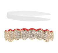 IMIKEYA Grillz Style Hip-hop pour Rappeurs Dents Halloween Accessoires de Bouche de Grillz Inférieur Appareil de Fête Bijoux pour Hommes et Femmes pour Fêtes et Cosplay