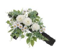 IMIKEYA Grosse Décoration de Croix Rustique pour Mariage, en Plastique et Rotin, Chapelle et L'allée des Chaises Lors Réception