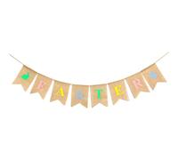 IMIKEYA Guirlande Pâques Bannière Fanions Jute avec Lapins Colorés et Lettres Easter Décoration Fête Printemps Intérieure et Extérieure Fanions Rustiques pour Maison et Jardin