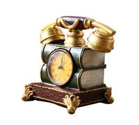 IMIKEYA Horloge Téléphone Décorative En Résine Vintage, Pendule Bureau Précision, Style Rétro Américain, Décoration Maison Et Bureau, Présent Créatif Pendaison De Crémaillère, Ornement Table Élégant