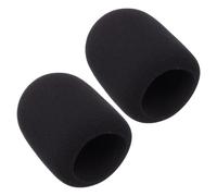IMIKEYA Housses de Protection en Éponge Noire pour Microphone, Anti-projection et Coupe-vent, Lot de 2 Pièces Design Agrandi, pour Interviews et Salles de Conférence