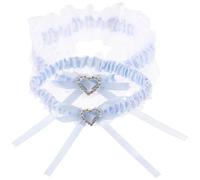 IMIKEYA Jarretière Mariée en Dentelle Bleue, Accessoire de Mariage, Effet Élastique Confortable, Style Élégant, pour Mariée, Fête et Mariage