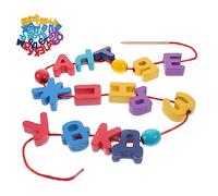 IMIKEYA Jeux Éducatifs en Bois pour Garçon et Filles Blocs de Lettres Jouets d'apprentissage pour Bébés et Tout-Petits Puzzle de de L'Alphabet 1 Pièce