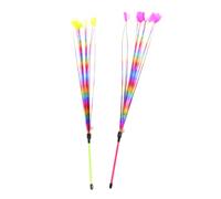 IMIKEYA Jouet Plume Colorée pour Chat 2pcs, Bâton Interactif en PVC pour Chatons, Accessoire Ludique pour Divertir et Stimuler Votre Chat à L'intérieur Couleur Aléatoire