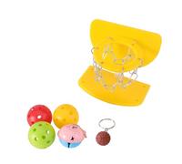 IMIKEYA Jouet pour Cage en Acrylique Jaune Panier de Basket et 5 Balles, Facile à Installer Développement de L'intelligence des Oiseaux pour Perroquets