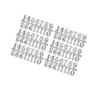 IMIKEYA Kit Chiffres Arabes Horloge 6 Pièces en Plastique 2 Cm Argenté, Remplacement DIY, Accessoires Réparation Horloge Murale pour Usage Personnel et Créatif