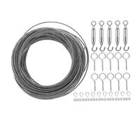 IMIKEYA Kit de Câble Métallique Acier Inoxydable Corrosion avec Tendeur de Câble Robuste pour Suspension Extérieure Mètres Complet pour Ligne de Fixation