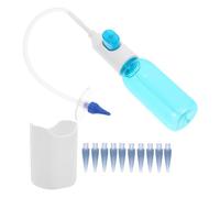 IMIKEYA Kit de Nettoyage des Oreilles avec Système de Rinçage Auriculaire, Outil en Abs et PC pour Retrait du Cérumen à Domicile, Livré avec Bac et 10 Embouts Bleus