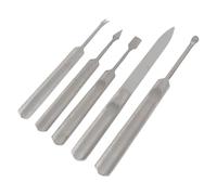 IMIKEYA Kit de Pédicure 5 Pièces Fourchettes en Acier Inoxydable pour Cuticules Repousse-Cuticules Portable Argenté Outils pour Élimination des Peaux Mortes et Soin des Ongles Naturels